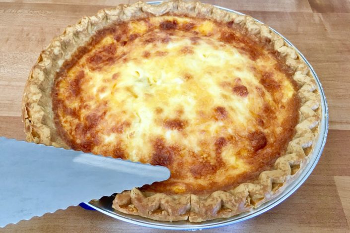 Baked Quiche read to serve